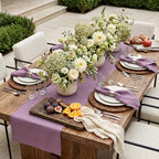 Solino Home 100% Pure Linen Table Runner Mulberry Long, Fete 14 x 144 in - Image 2