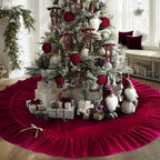 Velvet Christmas Tree Skirt, 72 Inches, Bow Style, Red by Vertintong