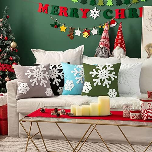 MIULEE Christmas Throw Pillow Covers Black Decorative Snowflake 20x20 - Image 5