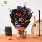 Alecono 100pcs 4 Kinds Mixed Greenery Stems, Artificial Eucalyptus Stems Bulk, Faux Leaves for Halloween Home Party Decoration DIY Vase Bouquet Gothic Floral Arrangement (Black) - Image 6