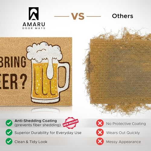 Coir Welcome Mat, Non-Slip, Beer, 17 x 29 in - Image 4