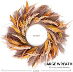 Fall Wreath 22-24inch Autumn Door Wreath for Home Front Door Decor - Image 3