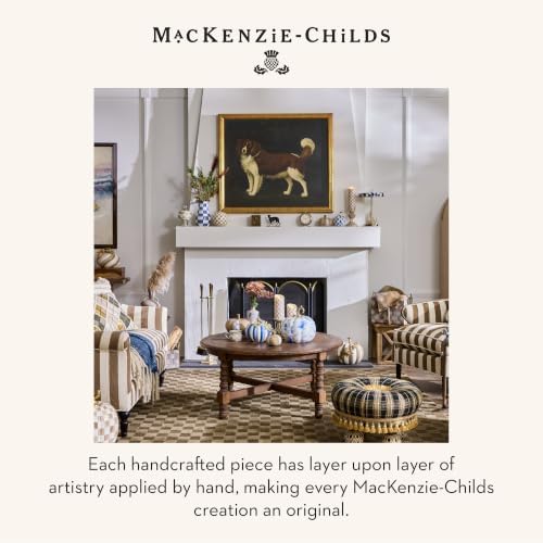 MACKENZIE-CHILDS Resin Pumpkin, Mini, Blue-and-White Royal Check - Image 6