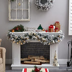 6ft. Flocked Artificial Christmas Garland with Pine Cones and 35 Warm White LED Lights,Green - Image 4