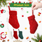 Geyoga 24 Pieces Mini Christmas Knit Stockings 6 Inch Cable Knitted Stockings Bulk Xmas Hanging Ornament Decoration for Christmas Tree Fireplace Holiday Party Favor(Red, Green, White) - Image 2
