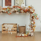 MIZII Fall Decor Artificial Maple Leaf Pumpkin Garland 6FT Fake Autumn Vines Garland Thanksgiving Halloween Harvest Decorations for Porch Mantle Table Centerpieces Fireplace Farmhouse (White PK) - Image 4