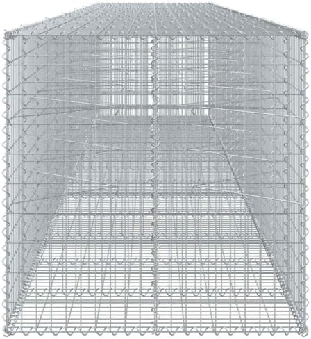 vidaXL Gabion Basket with Cover 255.9"x39.4"x39.4" Galvanized Iron - Image 6