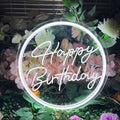 Happy Birthday LED Neon Signs Transparent Acrylic Lights Decor for Wedding Birthday Party Wall Home Bedroom Room Art Decoration with USB Light Modulator 5V by Unknown