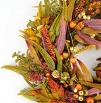 Olive Wreath for Front Door 22 inch, Greenery All Season Wreath with Olive Leaf Fruit, Home Decoration for Outdoor Living Room Indoor Wall and Outside - Image 3