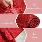 Red Table Runners 10 Packs 12x108 Inch Glitter Sequin Table Runners for Birthday Party Bridal Shower Banquet Wedding Table Decorations - Image 5