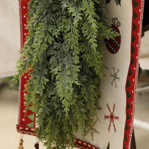 12FT Extra Full Christmas Cedar Garland Artificial Realistic Soft Thick Lush Cedar Pine Garland for Fireplace Mantel Stairs Indoor Outdoor - Image 6