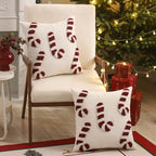 Christmas Tufted Throw Pillow Covers 18x18 Set of 2 Red Candy Cane - Image 5