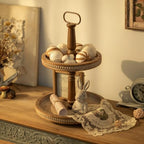 Hanobe 2 Tiered Decorative Trays Stand Boho Coffee Table Decor - Image 3
