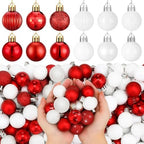 Shappy 216 Pcs Mini Christmas Ball Ornament 1.18 Inch,Red, White by Shappy