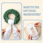 Dream Loom Wreath Sash for Front Door, 12pcs White Wreath Sash Garland Ribbon Accessories for Xmas Party Yard Doorway Indoor Outdoor Wall Wedding Decor - Image 4