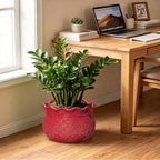 Ceramic Pots for Plants, 12 Inch Flower Pot with Drainage Hole, Red - Image 3