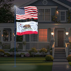 ZMTECH 12 FT Heavy Duty Flag Pole with Solar Light & 5 Pronges Base in Ground for Yard, Tangle Free Spinning Stainless Steel,Windproof, Fit for 2 Flags, 1 Pack, Blue - Image 7