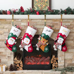 Personalized Christmas Stockings with Embroidered Name & Monogram,Custom Embroidered Christmas Stocking,Santa,Snowman & Reindeer Stocking for Family & Fireplace Holiday Decor(4 Pack) - Image 2