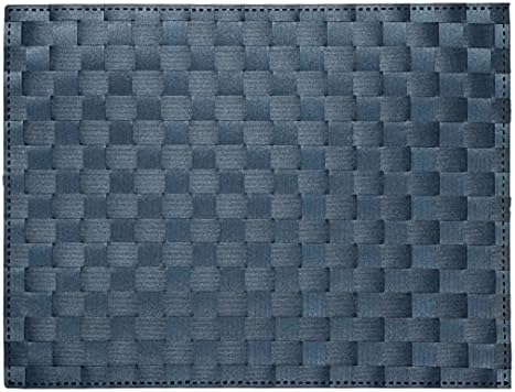Restaurantware Rectangle Navy Blue Woven Placemat, 16 x 12 in, 6 Pack - Image 2