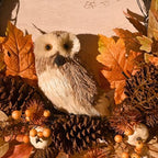 Valery Madelyn 24'' Collapsible Fall Wreath for Front Door with Owl Pumpkin - Image 4