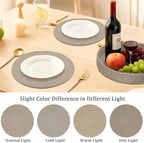 Round Placemats Set of 6 with Holder, Cotton Rope Woven Place Mats, Hot Pads for Kitchen, Heat Resistant Table Mats, 13 Inch Farmhouse Washable Braided Placemat for Kitchen Decor (Brown) - Image 4