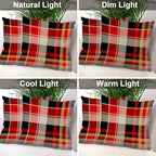 Batmerry Red Blue Abstract Plaid Throw Pillow Covers, Tartan Plaids Traditional Beige Decorative Pillow Covers Digital Printing Blended for Couch Sofa Bed Invisible Zipper 26X26 in(Set of 2) - Image 7