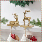 Christmas Stocking Holders for Mantle 2 Reindeer Stocking Hangers - Image 5