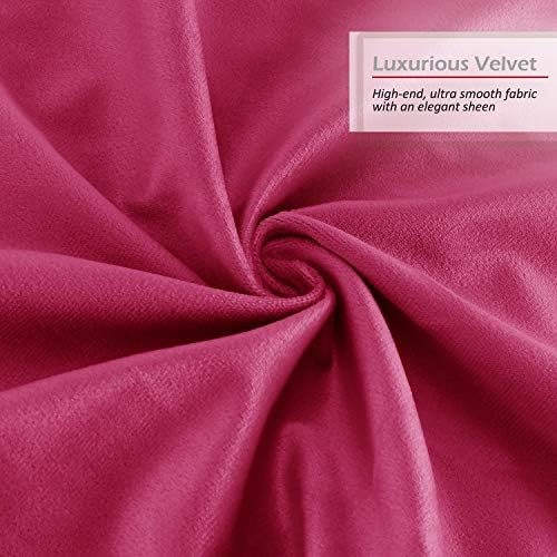 Nestl Throw Pillow Covers, Cozy Velvet Decorative Autumn Pillow Covers 22 x 22 Inches, Soft Solid Couch Pillow Covers for Sofa, Bed and Car, Set of 2 - Hot Pink - Image 5
