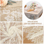 Pack of 6 Lace Tablecloth Ivory Table Fabric 60x120 Inch for Rustic Wedding - Image 3