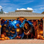 Halloween Garage Door Banner 7x16ft, Gothic Grim Reaper with Lantern - Image 5