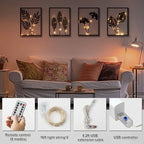 4 PCS Black Metal Wall Decor Framed with LED Lights, 16x11 Line DéCor - Image 4