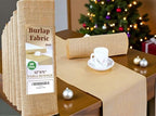 MDS® Pack of 20 Natural Burlap Table Runner, 12 x 72 Inch, Jute Vintage Rustic Farmhouse Boho Table Decor for Wedding Reception, Dining Table, Bridal Shower, Baby Shower & Holiday Party Decorations by MDS