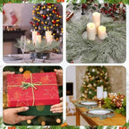 Christmas Placemats Set of 6 Artificial Powder Snow Wreath Charger - Image 5
