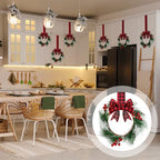 Crowye 18 Pcs Mini Christmas Wreaths Kitchen Cabinet Door, Red and Black - Image 5