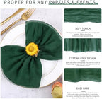 100 Pieces Cloth Napkins Emerald Green Dinner Cheesecloth Napkins for Wedding,Wrinkled Cloth Napkins Bulk for Home Party Rustic Table Decoration, 17 x 17 Inch - Image 3
