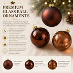 Seenelling 12 Pcs Christmas Glass Ball Ornaments 3.15 Inch, Brown - Image 4