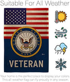 US Navy Veteran Burlap Garden Flag - Set with Stand Armed Forces USN Seabee United State American Military Retire Official - House Banner Small Yard Gift Double-Sided Made in USA 13 X 18.5 - Image 6
