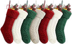 Fesciory 18 Inch Christmas Stockings, 7 Pack Large Cable Knit Xmas Decor by Fesciory