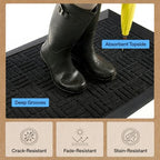 GORILLA GRIP WeatherMAX Door Mat, Indoor Outdoor Use, 72x24, Black Maze - Image 5