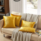 JUSPURBET 28x28 Euro Velvet Throw Pillow Covers Set of 2,Golden - Image 5
