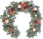 6Ft Burnt Orange Fall Artificial Flower Garland by Finphoon