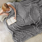 Bedsure Full Size Fleece Blankets for Bed Frost Gray 84"x90" - Image 4