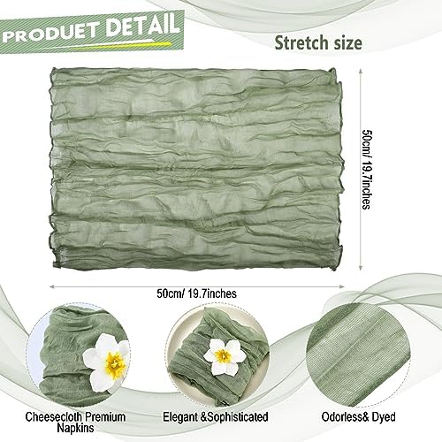 Mixweer 100 Pcs Gauze Cheesecloth Napkins 19.7 x 19.7 Inch, Sage - Image 2