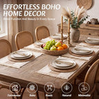 6 Set Boho Kitchen Dining Decoration for Table Placemat, Khaki - Image 4