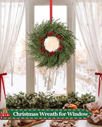 26" Christmas Cedar Wreath - Large Artificial Evergreen Pine Norfolk Wreath - Image 7