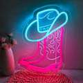 Cowgirl Boot Neon Sign, Led Cowboy Hat Neon Lights Sign for Wall Decor, Western Wall Art Cowboy Neon Sign for Game Room, Bedroom, Bar, Man Cave - Gifts for Rodeo Enthusiast, Birthday, Christmas by SHIDASIGN