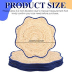 Jingmore 6 Pcs 15 Inch Handwoven Scalloped Placemat,Blue - Image 6