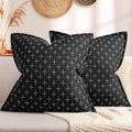 ZWJD Pillow Covers 22x22 Set of 2 Soft Polyester Textured Pillow Covers with Stylish Flange Edge Cozy Farmhouse Throw Pillows for Couch Bed Sofa Living Room by ZWJD
