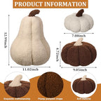 Beeveer 3 Pcs Fall Thanksgiving Pumpkin Pillows,Dark Brown & Cream - Image 3