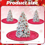 HyDren 100 Inch Velvet Christmas Red Tree Skirt (Classical Style) - Image 2